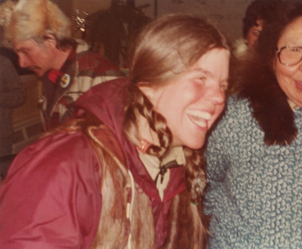 Susan Butcher At Finish Line Her First Year With Dick Mackey Behind Her (he Won)78